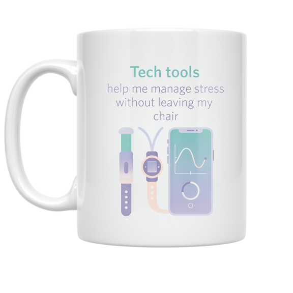 Tech Tools Help Manage Stress - Tech-Savvy Individual - 11 oz Ceramic Coffee Mug