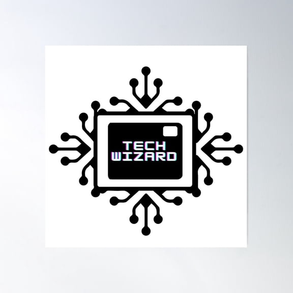 Tech Wizard Poster Wall Art, Modern Wall Decor For Living Room Bedroom, 24x24 UNFRAMED