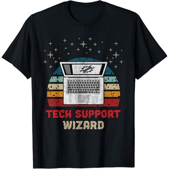 Tech Wizard Technical Help Desk and IT Support TShirt