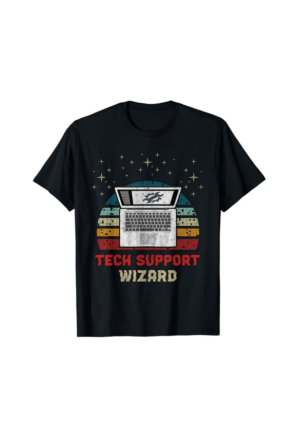 Tech Wizard Technical Help Desk and IT Support T-Shirt