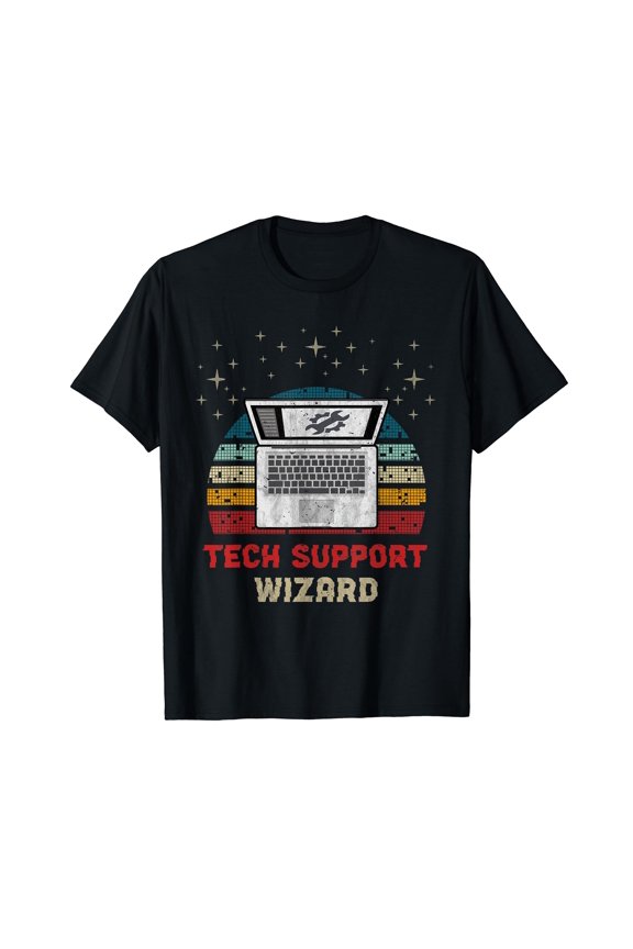 Tech Wizard Technical Help Desk and IT Support T-Shirt