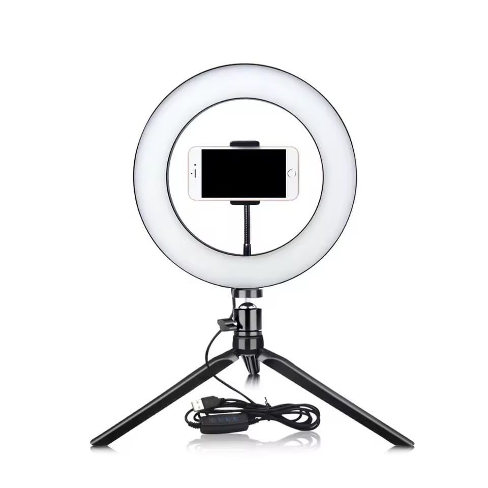 Tech1 Multi-Purpose LED Ring Light,Dimmable Button Controlled Light with Tripod for Remote Work,Distance Learning,Zoom Call Lighting,Live Streaming