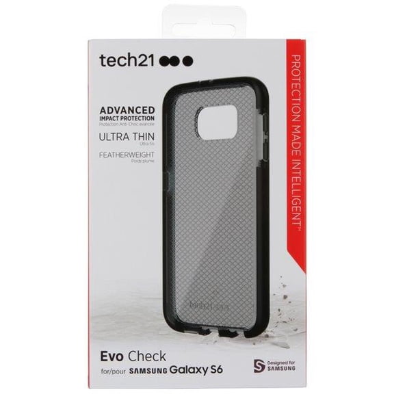 Tech21 BLACK/SMOKE EVO CHECK ANTI-SHOCK CASE TPU COVER FOR SAMSUNG GALAXY S6 (SM-G920)