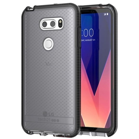 Tech21 Black Smoke EVO Check Anti-Shock Case TPU Cover for LG V30/V30 Plus/V30+/V30s/V35 ThinQ