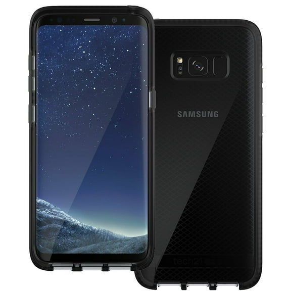 Tech21 Black Smoke EVO Check Anti-Shock Case TPU Cover for Samsung Galaxy S8 Plus, SM-G955, S8+