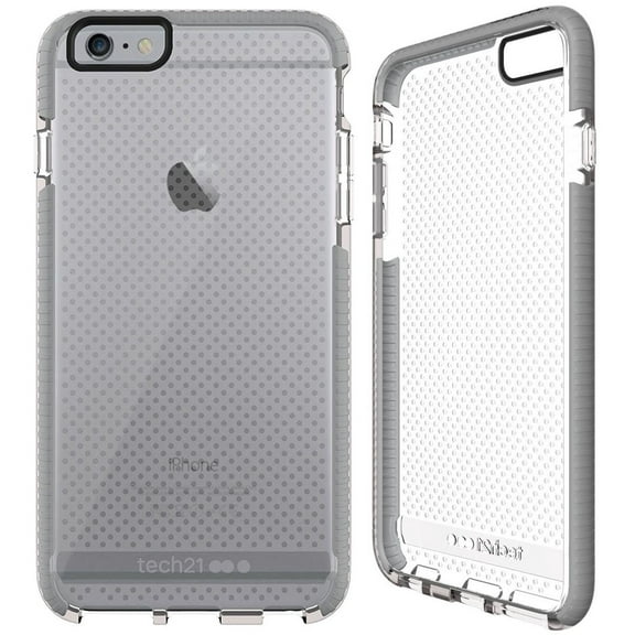 Tech21 Clear/Gray EVO Mesh Anti-Shock Case Cover for Apple iPhone 6 Plus (and iPhone 6s Plus)