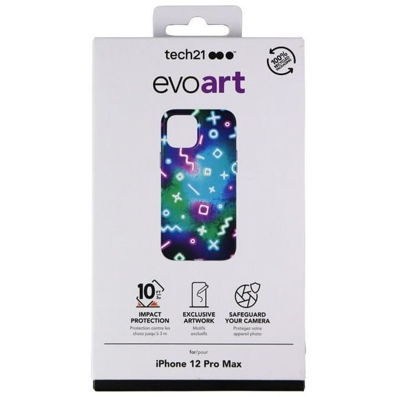Tech21 Evo Art Series Hardshell Case for iPhone 12 Pro Max - Neon Lights