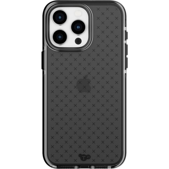 Tech21 Evo Check Case for iPhone 15 Pro Max - Smokey Black, Impact Protection & Grip