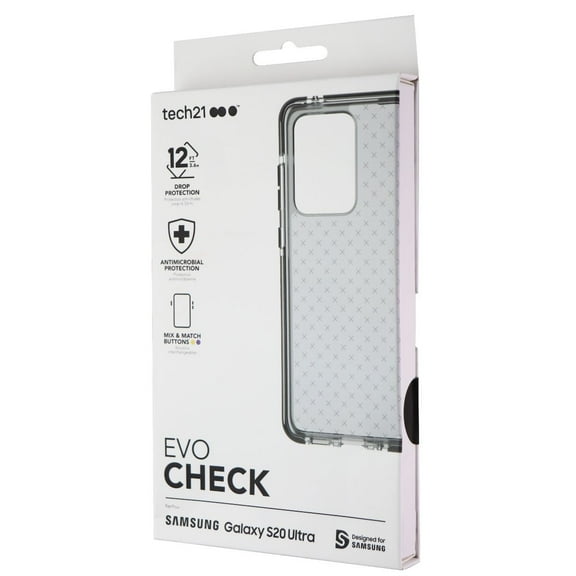 Tech21 Evo Check Flexible Case for Samsung Galaxy S20 Ultra 5G - Smokey Black
