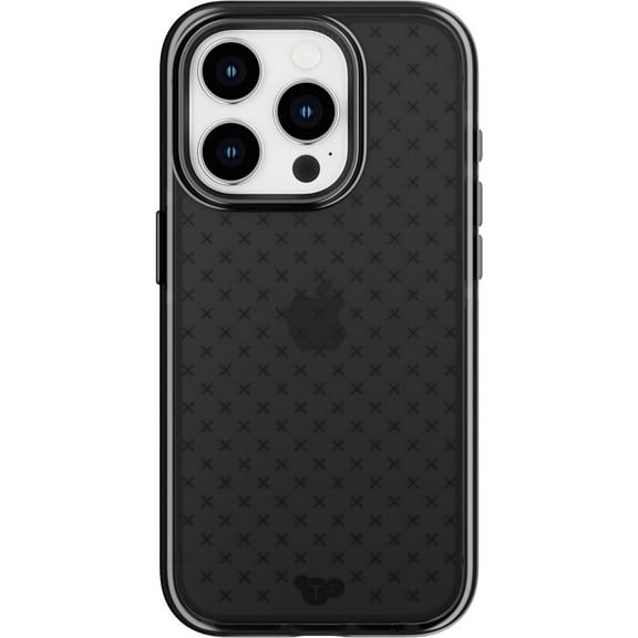 Tech21 Evo Check Impact Protection Case for iPhone 15 Pro - Smokey Black, Slim & Durable
