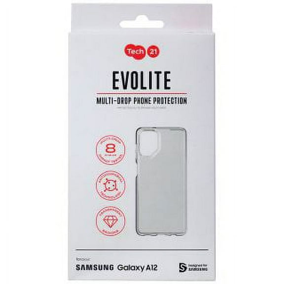Tech21 Evo Lite CLEAR for Samsung Galaxy A12 Phone Case with 8ft Drop Protection