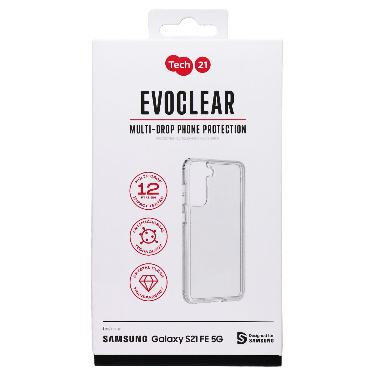 Tech21 EvoClear Series Case for Samsung Galaxy S21 FE 5G Clear