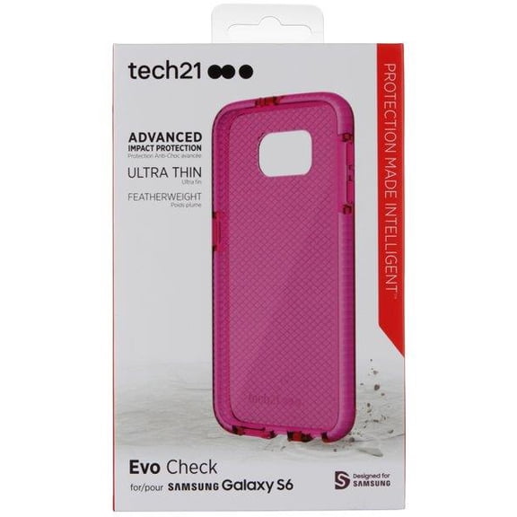 Tech21 PINK EVO CHECK ANTI-SHOCK CASE TPU COVER FOR SAMSUNG GALAXY S6 (SM-G920)