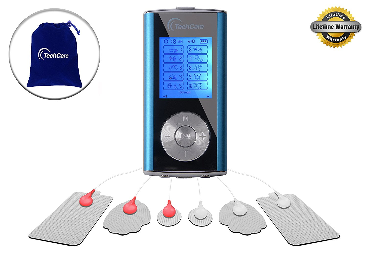 TechCare Touch 24 Massager Tens Unit Muscle Stimulator Machine with Hard  Case (Touch Screen)
