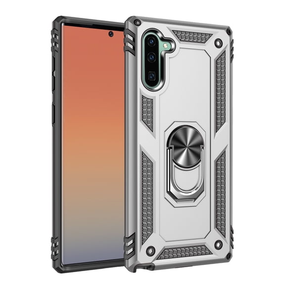 TechCircle Samsung Galaxy Note 10 Case, Ring Holder Kickstand Full Body Shockproof Magnetic Car Mount Hybrid Rugged Protective Phone Cover, Silver