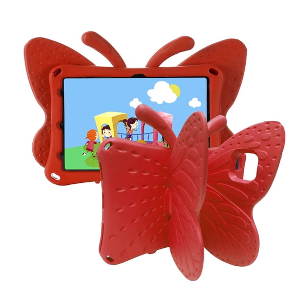 TechCircle Samsung Galaxy Tab A7 Case 10.4 2020 SM-T500/T505, Kids Friendly Shockproof Butterfly Wing Kickstand Rugged Light Weight EVA Protective Cover, Red