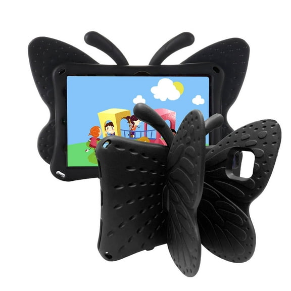 TechCircle Samsung Galaxy Tab S6 Lite Case 10.4 with S Pen Model SM-P610/P615, Kids Friendly Shockproof Butterfly Wing Kickstand Rugged Light Weight EVA Protective Cover, Black
