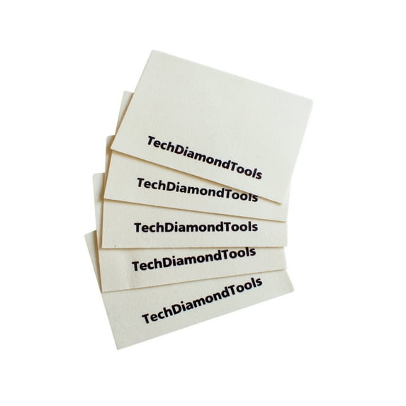 TechDiamonTools Set of 5 Wool Cloths for Buffing or Polishing with Diamond Pastes and Powders black