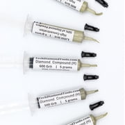 TechDiamondTools Diamond Lapidary Paste Set of 5 Syringes X 5 Grams H, Polish Lapping Compound, Sizes 400 500 600 800 1050 Grit, Mesh - With High50% Concentration of Diamond Powders