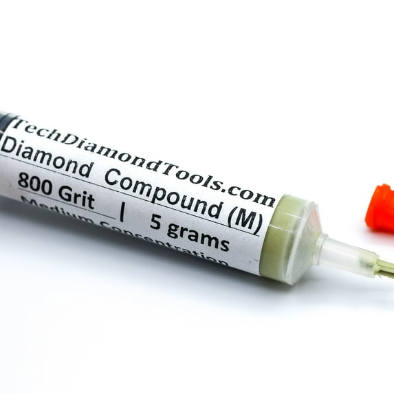 TechDiamondTools Diamond Lapping Compound Polish Lapidary Paste 800 Grit 12-25 Microns for Stock Removal or Lapping Metals 5 Grams with Medium (M) 25% Concentration of Diamond Powder