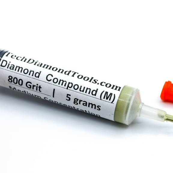 TechDiamondTools Diamond Lapping Compound Polish Lapidary Paste 800 Grit 12-25 Microns for Stock Removal or Lapping Metals 5 Grams with Medium (M) 25% Concentration of Diamond Powder