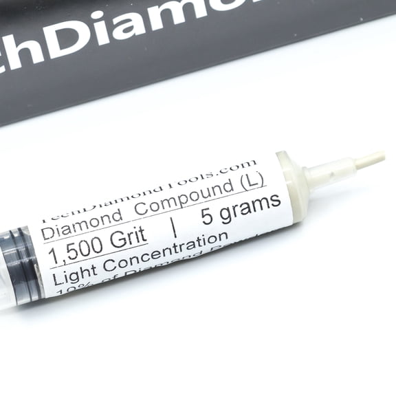 TechDiamondTools Diamond Lapping Compound Polishing Paste 1,500 Grit 6-12 Microns for Pre-Polish 5 Grams with Light (L) 10% Concentration of Diamond Powder