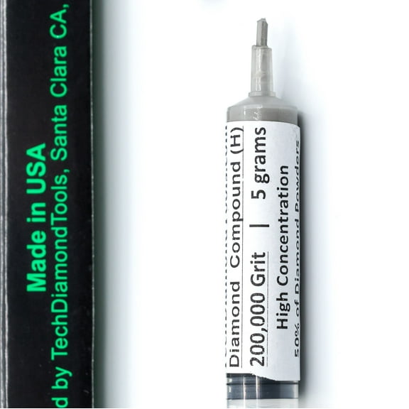 TechDiamondTools Diamond Polish Compound Polish Paste 200,000 Grit 0/0.1 Microns for Finest Mirror Shine Finish 5 Grams with High (H) 50% Concentration of Diamond Powder