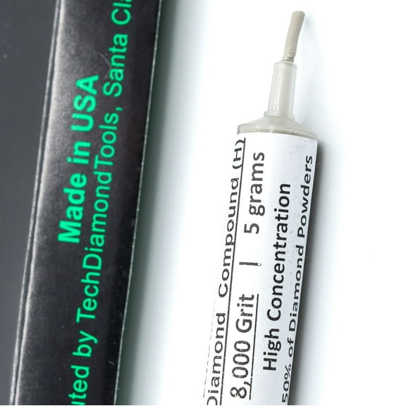 TechDiamondTools Diamond Polish Compound Polish Paste 8,000 Grit Mesh 0-2 Microns for Mirror Finish 5 Grams with High (H) 50% Concentration of Diamond Powder