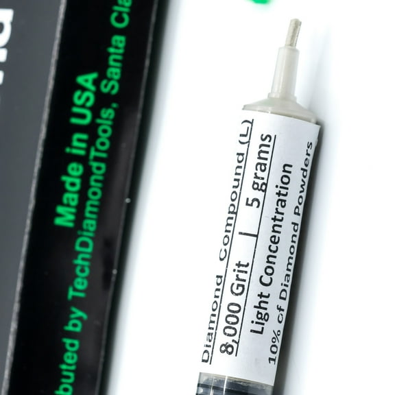 TechDiamondTools Diamond Polish Compound Polish Paste 8,000 Grit Mesh 0-2 Microns for Mirror Finish 5 Grams with Light (L) 10% Concentration of Diamond Powder