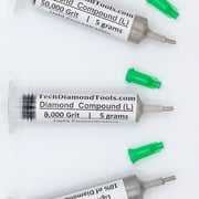 TechDiamondTools Diamond Polish Paste Set of 3 Syringes X 5 Grams L, Polish Lapping Compound, Sizes 8000 50000 200000 Grit, Mesh - With Light 10% Concentration of Diamond Powders