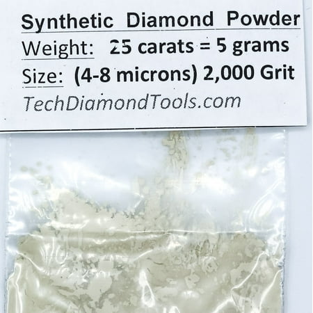 TechDiamondTools Diamond Powder 1,200 Grit 10-20 Microns - 25cts = 5 Grams