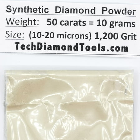 TechDiamondTools Diamond Powder 1,200 Grit 10-20 Microns, 50cts = 10 Grams