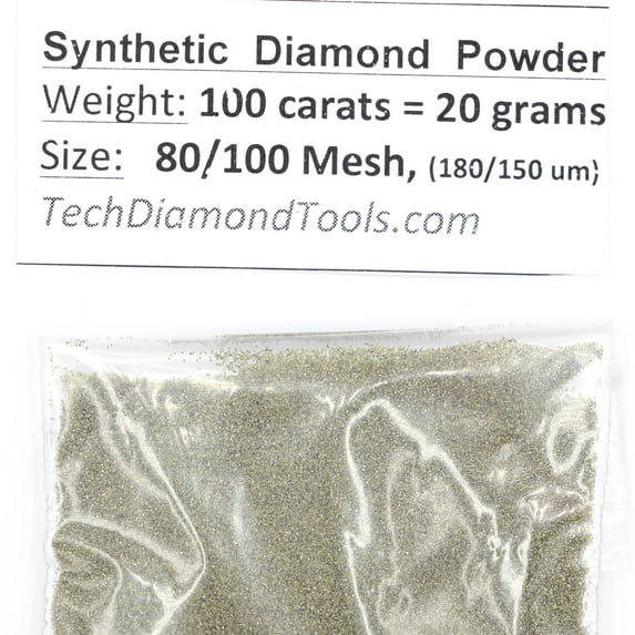 TechDiamondTools Diamond Powder 270/230 mesh 20 Grams = 100 carats. (80/100 mesh)
