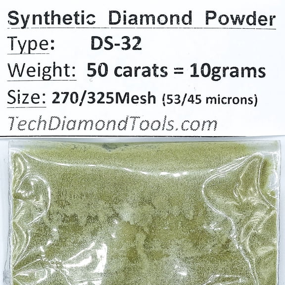 TechDiamondTools Diamond Powder 270 Grit 53/45 Micron (um) for Medium Fast Lapping Grinding 50 Carat = 10 Grams