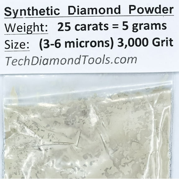 TechDiamondTools Diamond Powder 3.000 Grit 3-6 Microns -25cts = 5 Grams