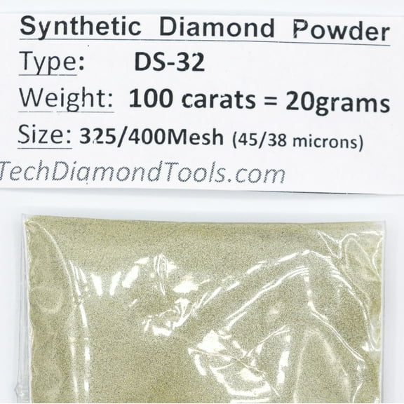 TechDiamondTools Diamond Powder 370 Grit 325/400mesh, 45/38 Micron 100 Cts