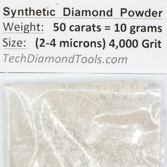 TechDiamondTools Diamond Powder 4.000 Grit 2-4 Microns -50cts =10 Grams