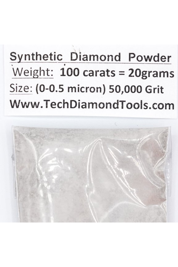 TechDiamondTools Diamond Powder 50,000 Grit, 0-0.5microns - 100 Carats = 20 Grams