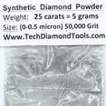 thumbnail image 1 of TechDiamondTools Diamond Powder 50,000 Grit, 0-0.5microns - 25 Cts = 5 Grams, 1 of 3
