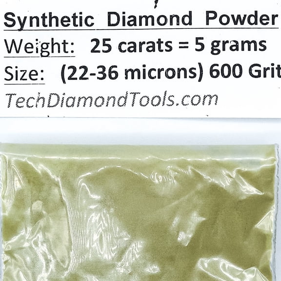 TechDiamondTools Diamond Powder 600 Grit 22-36 Microns -25ct,= 5 Grams