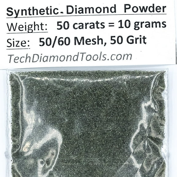 TechDiamondTools Diamond Powder from 325/400 to 50/60 mesh 10 Grams = 50carats. (50 grit 50/60 mesh)