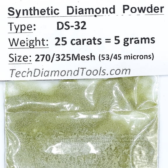 TechDiamondTools Diamond Powder from 325/400 to 50/60 mesh 5 Grams = 25carats. (270 grit 270/325 mesh)