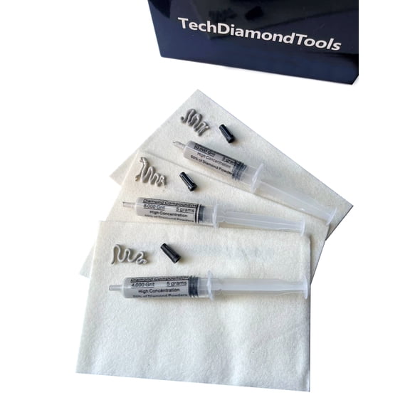 TechDiamondTools Phone Screen Scratch Remover Kit of 3 Diamond Polishing Compounds and 3 Wool Cloths to Polish and Remove Scratches from Smartphone Screen, Smartwatch Screen, Phone Glass