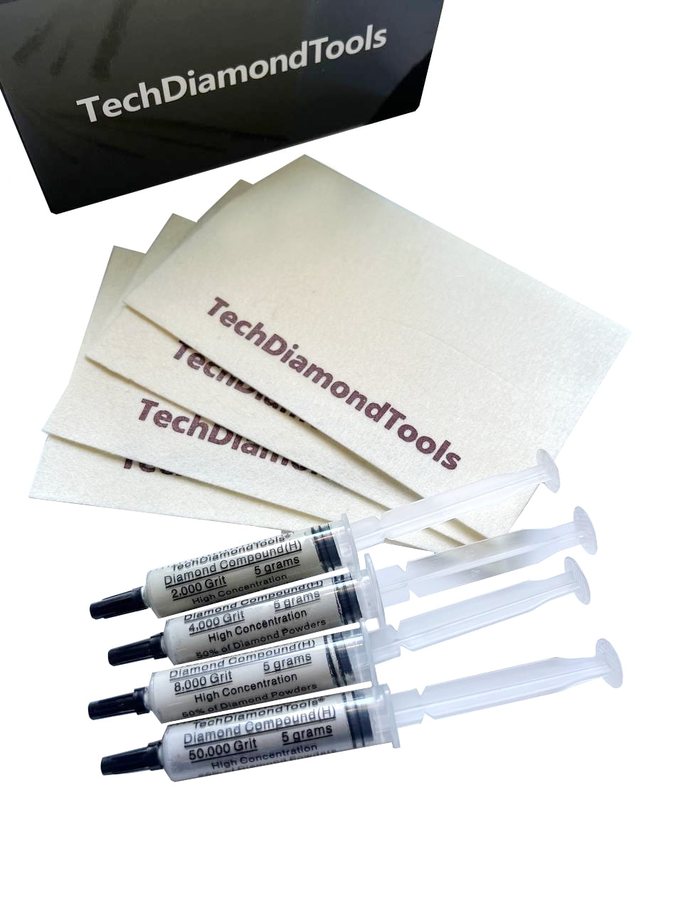 TechDiamondTools Phone Screen Scratch Remover Kit of 5 pieces Diamond Polishing Compounds and