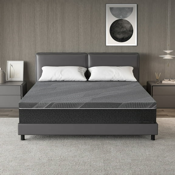 TechForma 12" California King Gel Memory Foam Mattress in a Box, Bed in a Box, Medium Firm Cooling Gel Infused for Pressure Relief & Back Pain, CertiPUR-US Certified