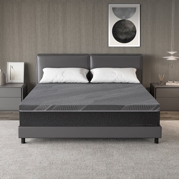 TechForma 12" King Gel Memory Foam Mattress in a Box, Bed in a Box, Medium Firm Cooling Gel Infused for Pressure Relief & Back Pain, CertiPUR-US Certified
