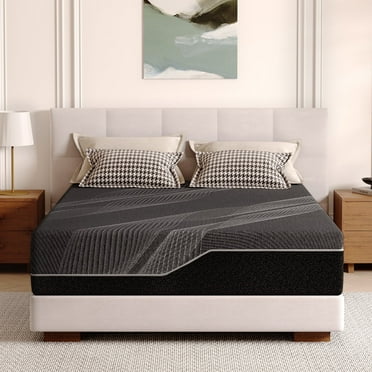 TechForma 14in Twin Gel Memory Foam Mattress in a box, Medium Firm, Black