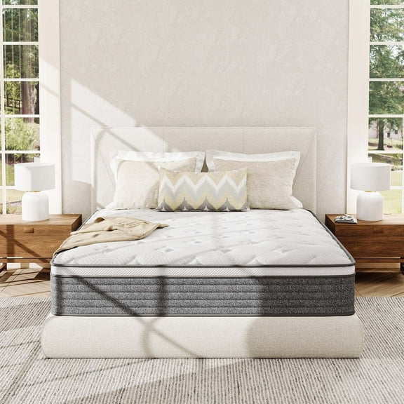 TechForma 12" Full Mattress, Hybrid Memory Foam Mattress with Pocket Spring Design, Breathable Knit Fabric, Flame-Retardant Cover & Reinforced Edge, Medium Firmness Support
