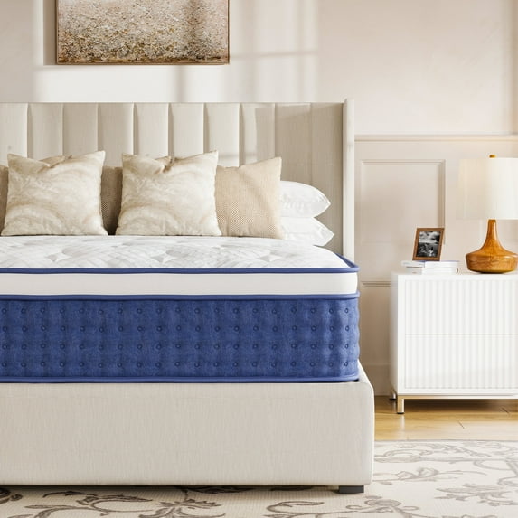 TechForma 12" Full Hybrid Mattress, Pocket Spring Design with High-Density Foam, Medium Firmness Support, Motion Isolation, Breathable Knit Fabric, Flame-Retardant Cover & Reinforced Edge