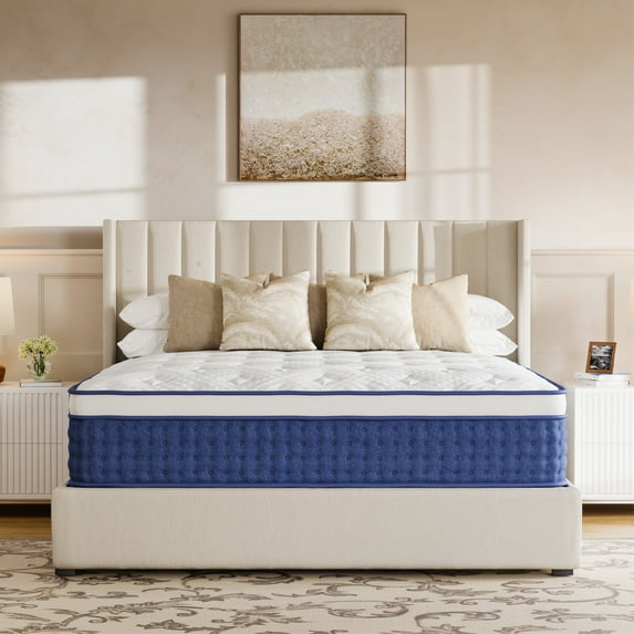 TechForma King Hybrid Mattress, Pocket Spring Design with High-Density Foam, Medium Firmness Support, Motion Isolation, Breathable Knit Fabric, Flame-Retardant Cover & Reinforced Edge,14inch